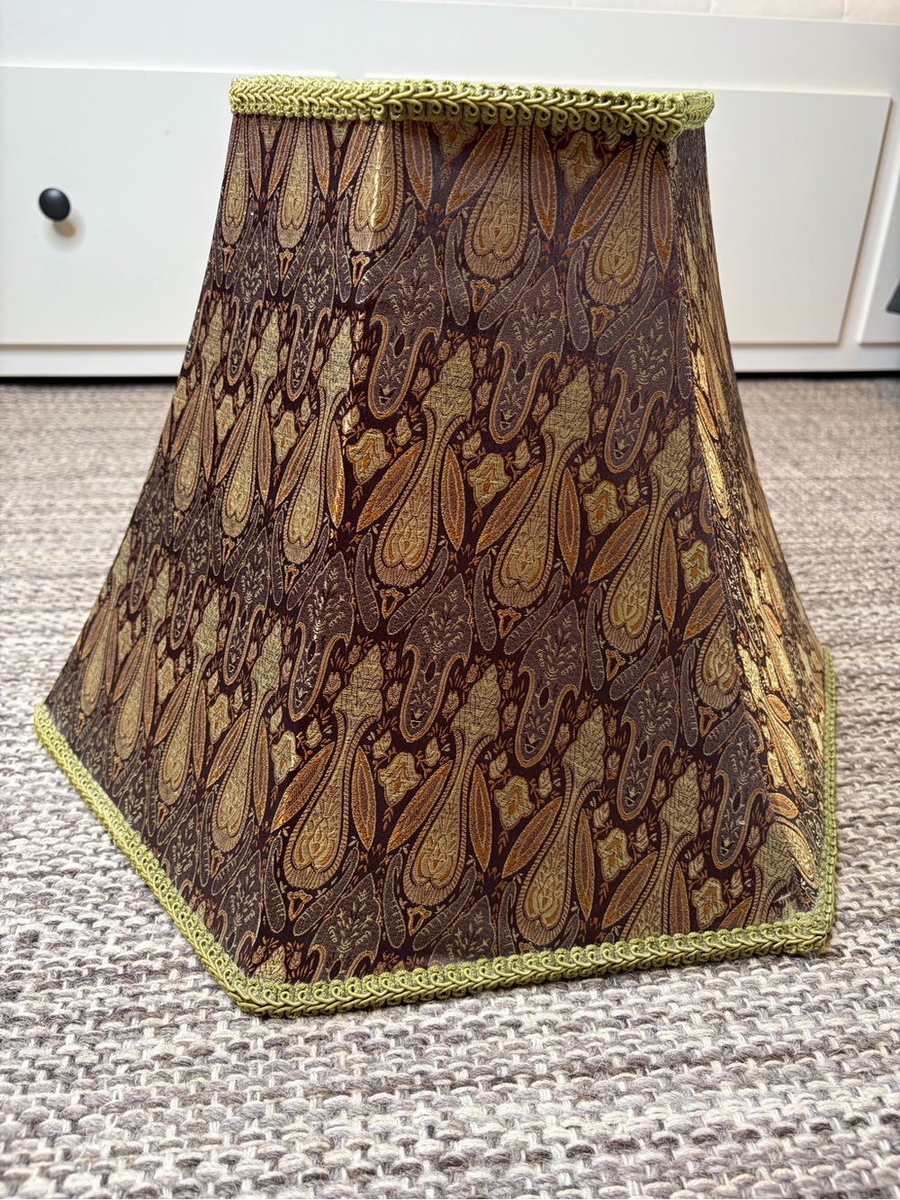 Vintage Paisley Jacquard Square Bell Lampshade